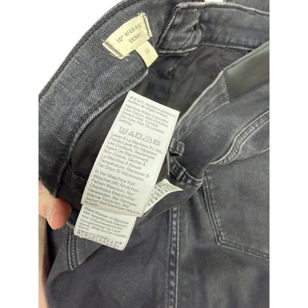 Madewell 10 Inch Black High Rise Skinny Jeans Button Fly Size 30‎